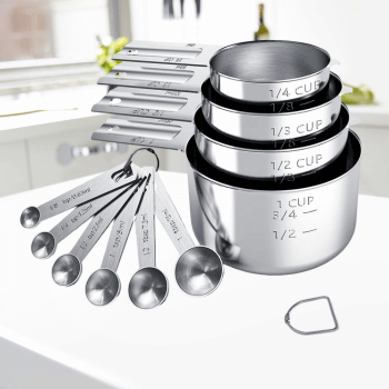 Set of measuring cups and spoons